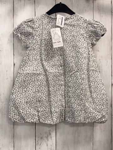 blue seven neu Kleid Gr. 86  weiß hellblau graue Blumen