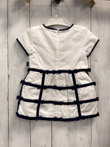 Boboli neu Kleid Gr. 80  weiß blaue Schleifen + Bund