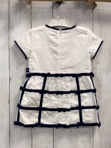 Boboli neu Kleid Gr. 86  weiß blaue Schleifen + Bund