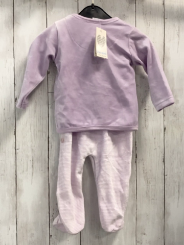 2tlg neu Blue seven Strampler + Jäckchen Gr. 68  flieder weiß gestreift Nicky + flieder Nicky