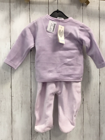 2tlg neu Blue seven Strampler + Jäckchen Gr. 62  flieder weiß gestreift Nicky + flieder Nicky