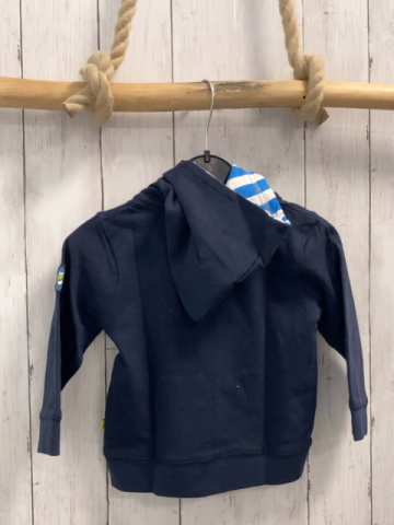 Blue seven neu Sweatjacke Gr. 80  blau bunte Schrift innen blau weiß gestreift