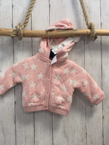 Boboli neu Strickjacke Gr. 62  rosa weiße Sterne gefüttert
