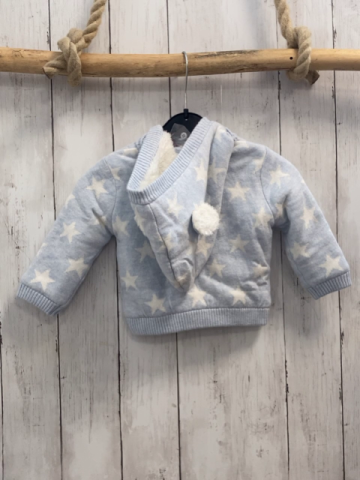 Boboli neu Strickjacke Gr. 68  hellblau weiße Sterne gefüttert Kapuze