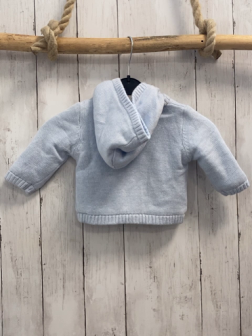 Boboli neu Strickjacke Gr. 62  hellblau grauer Stern gefüttert Kapuze NP 45,90€