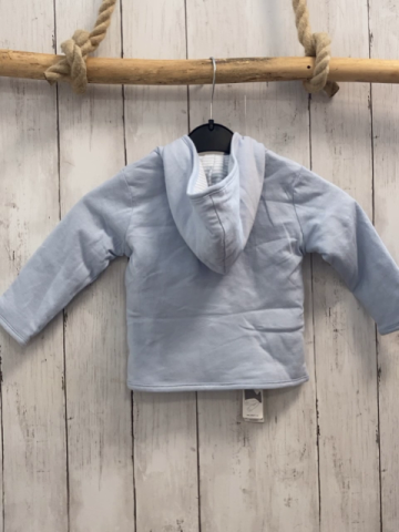 Boboli neu Wende-Sweatjacke Gr. 74  hellblau + hellblau weiß gestreift Kapuze