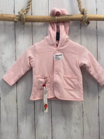 Boboli neu Wende-Sweatjacke Gr. 68  rosa + rosa weiß gestreift Kapuze