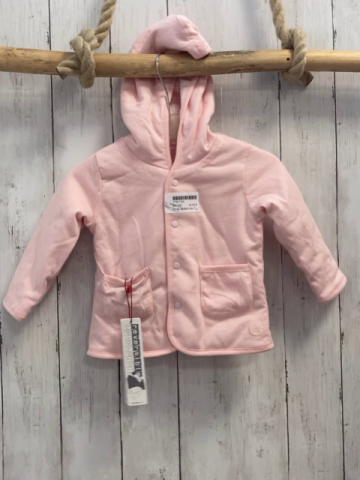 Boboli neu Wende-Sweatjacke Gr. 74  rosa + rosa weiß gestreift Kapuze
