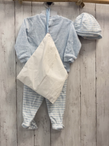 4tlg Boboli neu Pullover + Hose + Mütze + Beutel Gr. 68  hellblau Giraffen + hellblau weiße Streifen