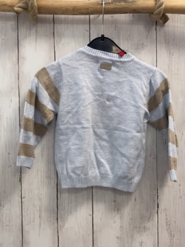 Boboli neu Pullover Gr. 80  hellblau beige Streifen + Stern Strick