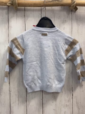 Boboli neu Pullover Gr. 80  hellblau beige Streifen + Stern Strick