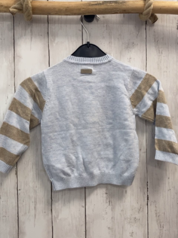 Boboli neu Pullover Gr. 80  hellblau beige Streifen + Stern Strick