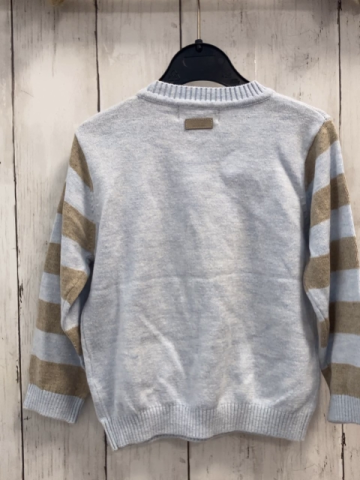 Boboli neu Pullover Gr. 86  hellblau beige Streifen + Stern Strick
