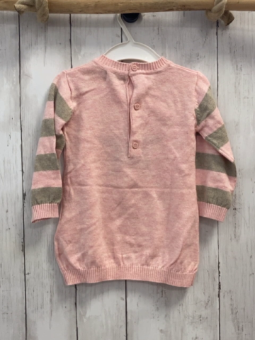 Boboli neu Kleid Gr. 74  rosa beige Streifen + Stern Strick