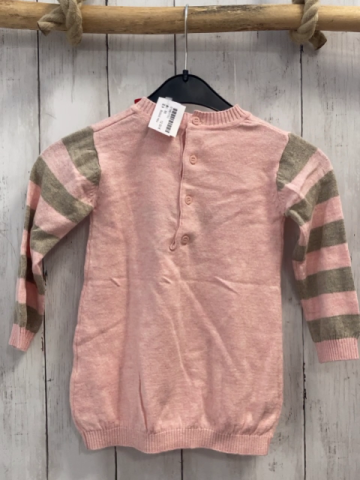 Boboli neu Kleid Gr. 86  rosa beige Streifen + Stern Strick
