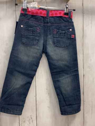 blue seven neu Hose Gr. 86  blau Jeans pink Gürtelband mit roten Punkten und Herzen