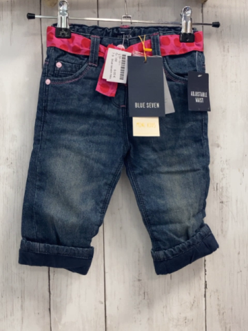 blue seven neu Hose Gr. 68  blau Jeans pink Gürtelband mit roten Punkten und Herzen