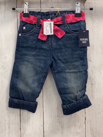 blue seven neu Hose Gr. 68  blau Jeans pink Gürtelband mit roten Punkten und Herzen