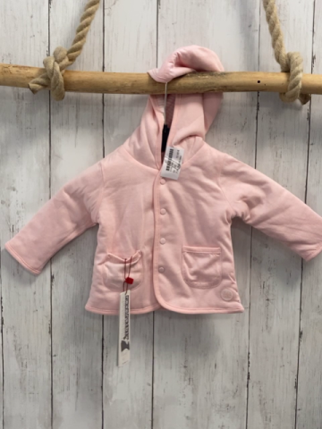 Boboli neu Wendesweatjacke Gr. 62  rosa + rosa weiß gestreift Kapuze
