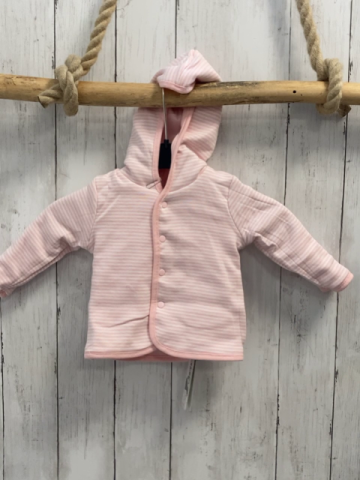 Boboli neu Wendesweatjacke Gr. 62  rosa + rosa weiß gestreift Kapuze