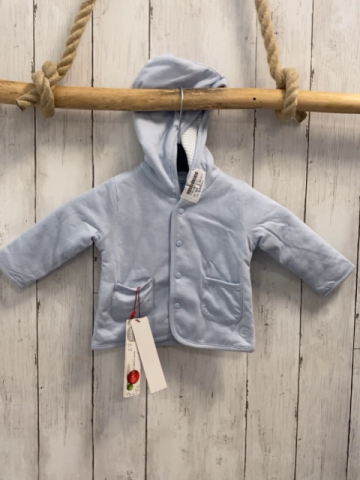 Boboli neu Wendesweatjacke Gr. 62  hellblau + hellblau weiß gestreift Kapuze