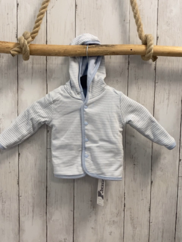 Boboli neu Wendesweatjacke Gr. 62  hellblau + hellblau weiß gestreift Kapuze