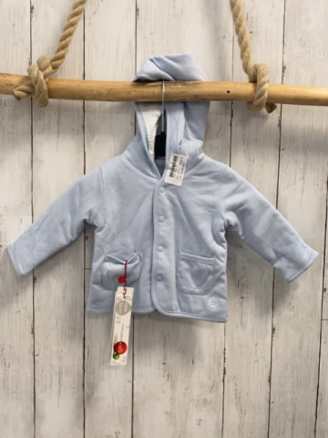 Boboli neu Wendesweatjacke Gr. 62  hellblau + hellblau weiß gestreift Kapuze