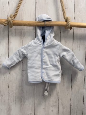 Boboli neu Wendesweatjacke Gr. 62  hellblau + hellblau weiß gestreift Kapuze