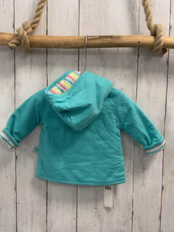 Boboli neu Wendesweatjacke Gr. 62  türkis + bunt gestreift graue Punkte