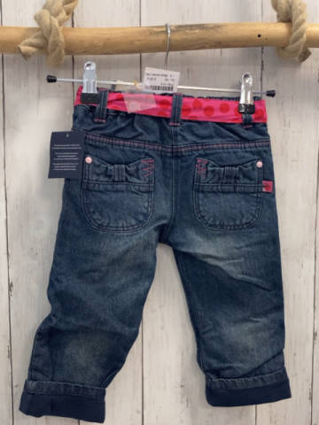 Blue seven neu Hose Gr. 80  blau Jeans gefüttert pink Gürtelband mit roten Herzen & Punkten  