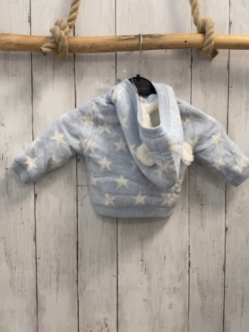 Boboli neu Strickjacke Gr. 62  hellblau weiße Sterne Strick Kapuze 