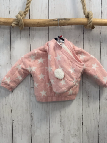 Boboli neu Strickjacke Gr. 62  rosa weiße Sterne Strick Kapuze 