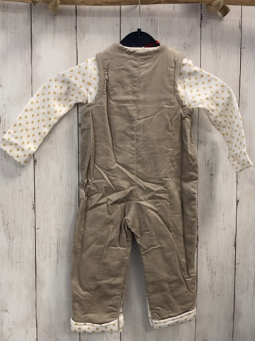 2tlg Boboli neu Langarmshirt + Latzhose Gr. 74  weiß gelbe Sterne + beige Kord gefüttert gestickte Schrift + Stern
