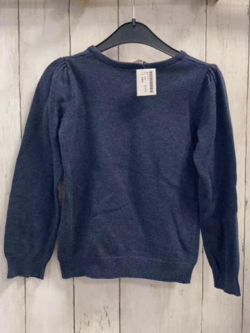 H&M  Pullover  Gr. 110  blau Strick braun Glitzerschleife 