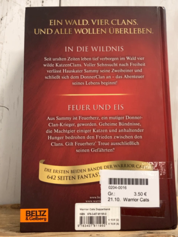 Warrior Cats  Buch in die Wildnis / Feuer und Eis 
