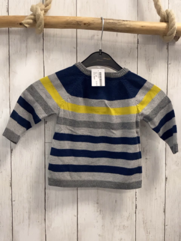 H&M  Pullover  Gr. 68  blau grau gelbe Streifen Strick