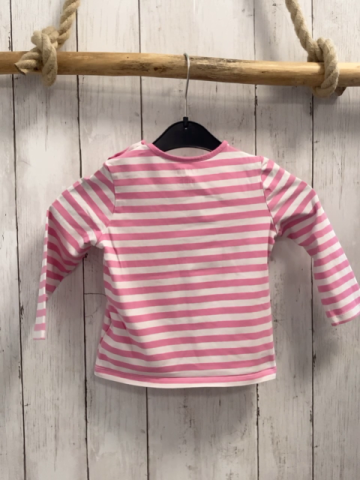   Langarmshirt  Gr. 86  rosa weiße Streifen glänzender Delfin 