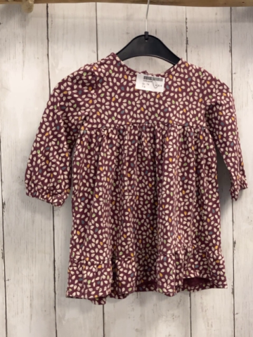   Kleid  Gr. 74  aubergeine bunte Blätter