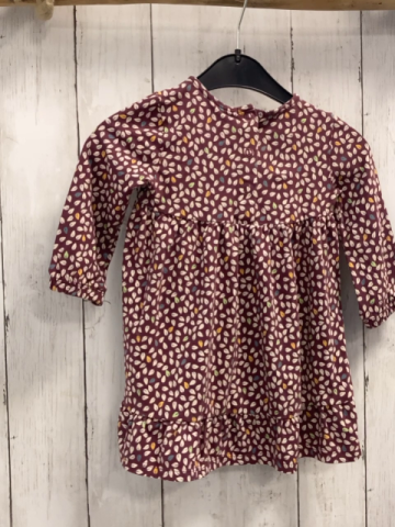   Kleid  Gr. 74  aubergeine bunte Blätter