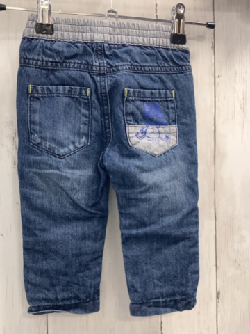 Esprit  Hose Gr. 74  blau Jeans gefüttert Gummizugbund mit Kordel 