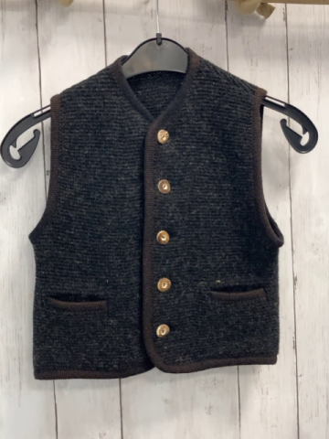 Litzlfelder  Weste  Gr. 98  grau 100 % Schurwolle Trachtenknöpfe 