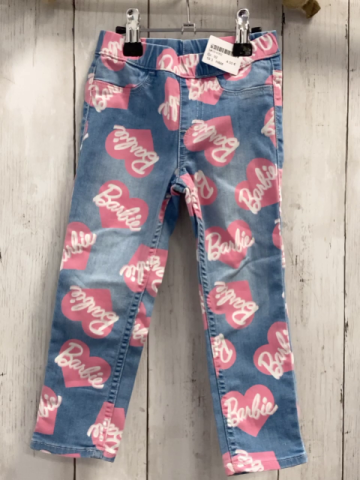 H&M Jeggings Gr. 92  blau rosa Herzen Schrift 