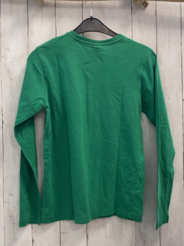   Langarmshirt  Gr. 158  grün Schrift 