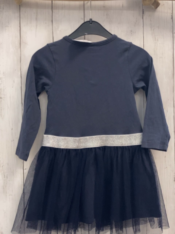 Peppa Pig  Kleid  Gr. 98  graues Oberteil Peppa Pig silber Glitzergürtelband Rock mit Tüllüberrock