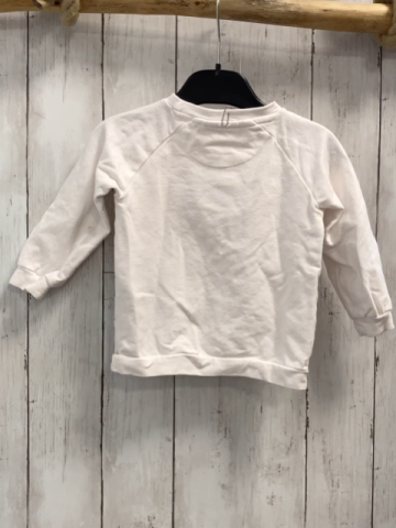 S´ Oliver  Pullover Gr. 80  wweiß silber Glitzerherzen weinroeter Druck 