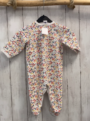 Petit Bateau  Schlafanzug  Gr. 68  weiß Nicky Blumen 
