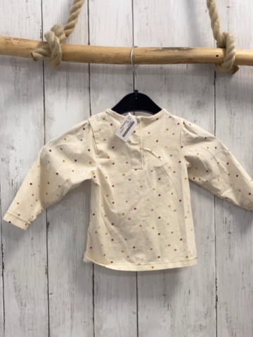Orechestra  Langarmshirt  Gr. 80  beige Schrift Punkte 