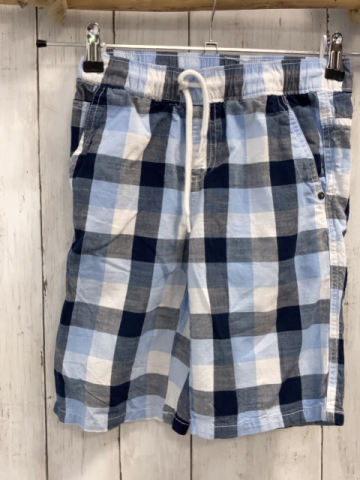   Shorts Gr. 140  blau hellblau weiß kariert 