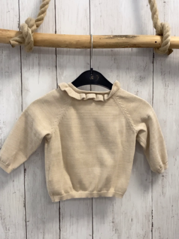 Tape à l´ oeil  Strickjacke  Gr. 68  beige goldene Glitzerpunkt Rüschen 