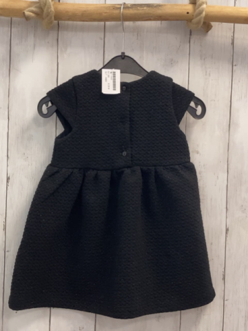 H&M Kleid  Gr. 86  schwarz Rauten goldene Glitzerpunkte Schleife 